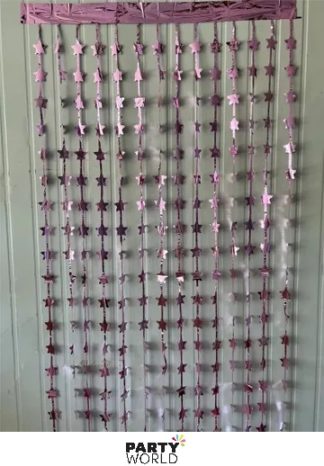 star foil curtain pink