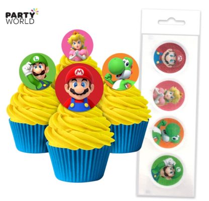 super mario edible cupcake topper wafer toppers