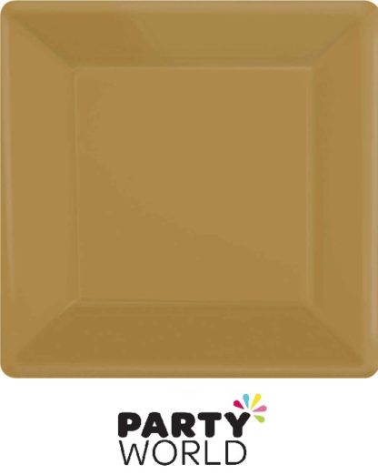 Gold 7in Square Paper Plates (20)
