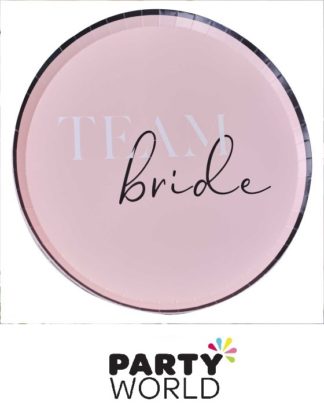 Team Bride Pink Paper Plates 25cm (8pk)