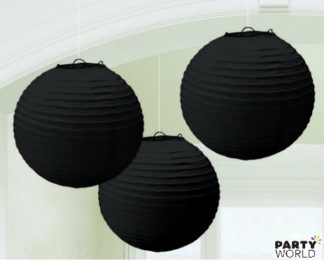 black paper lanterns
