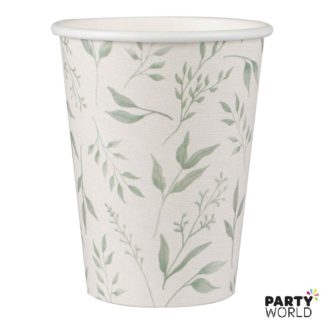 botanical floral paper cups
