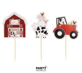 farmyard party cupcake toppers