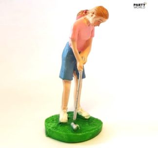 female golfer cake figurine