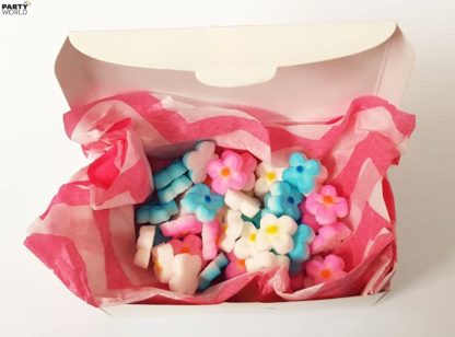 Mini Edible Flowers Sugar Decorations 1.3cm (48pcs) – Pink, Blue & White Edible Sprinkles 3