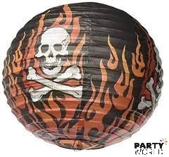 skull paper lantern metal halloween pirate party