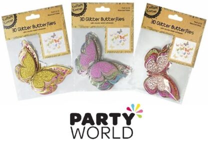 Butterfly 3D Glitter Decorations (12pcs) Random Pick