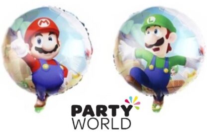 Super Mario Bros Round Foil Balloon