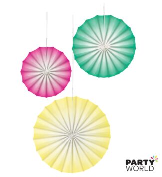 colourful paper fans