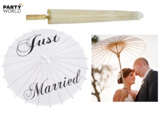 just married wedding parasol umbrella