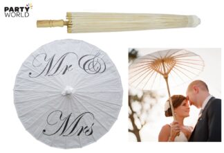 mr & mrs wedding parasol umbrella