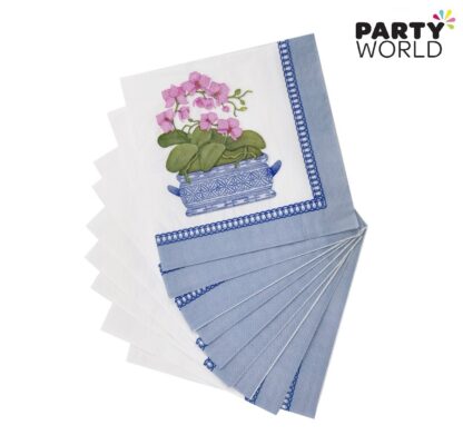 orchid napkins floral party greek themed party tableware