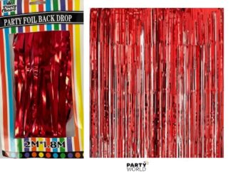 red foil curtain backdrop