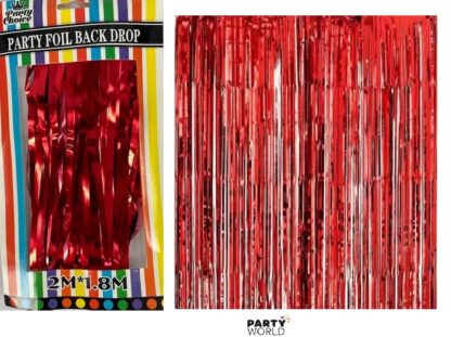 red foil curtain backdrop