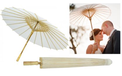 white wedding parasol paper umbrella