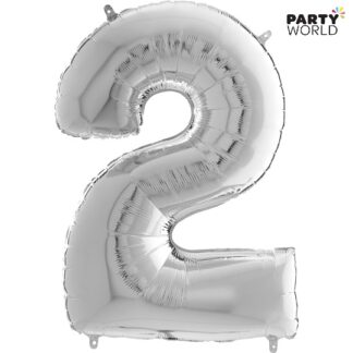 silver foil number balloon