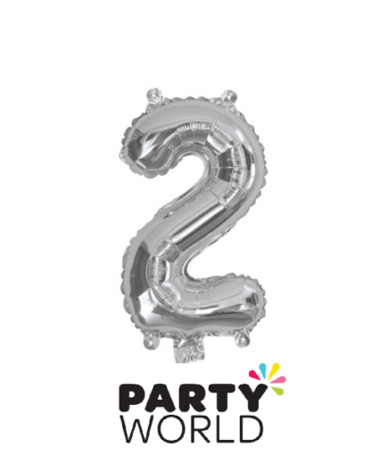 35cm Silver Foil Number Balloon - 2