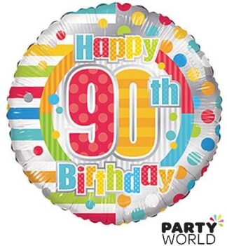 90th birthday colourful balloon