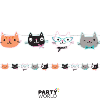 cat themed party banner