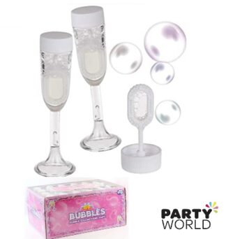 champagne glass bubbles wedding favours