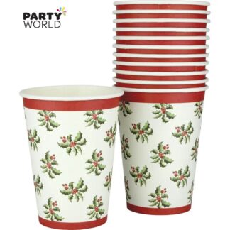 joy to the world holly paper cups