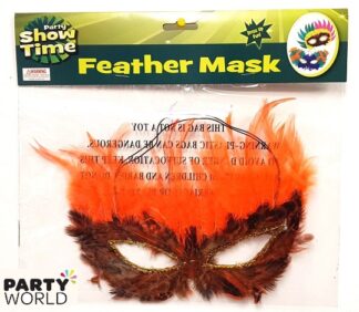 masquerade mask orange & brown