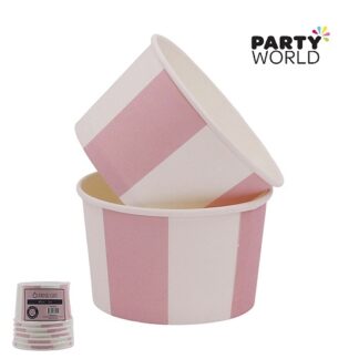 pink & white ice cream cups