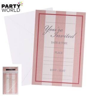 pink & white party invitations