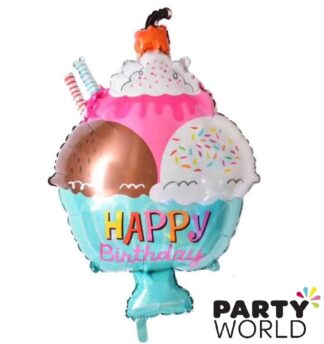 birthday ice cream shaped foil balloons