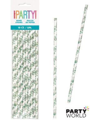 floral garden party paper straws