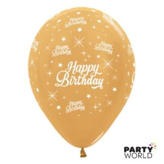 gold birthday latex balloons nz