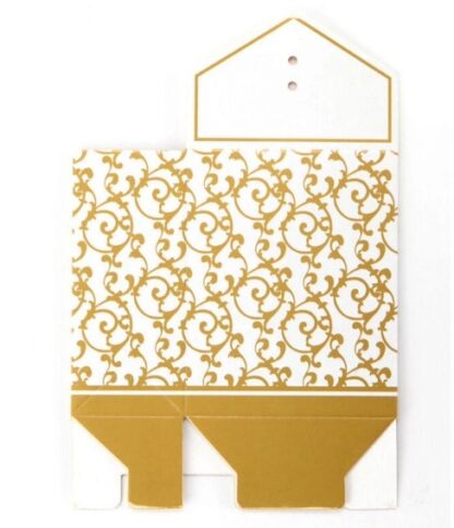 Gold & White Mini Favour Box 8 x 3.5 x 3cm Treat Boxes 4
