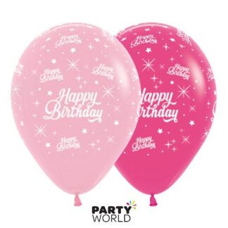 pink birthday latex balloons nz