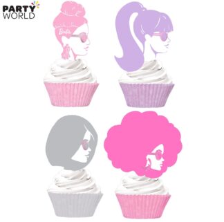 barbie cupcake toppers and baking cups