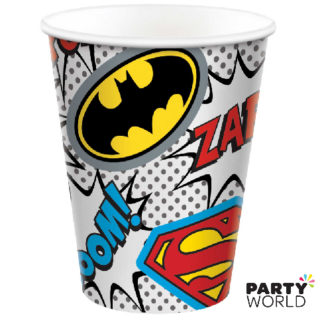justice league paper cups