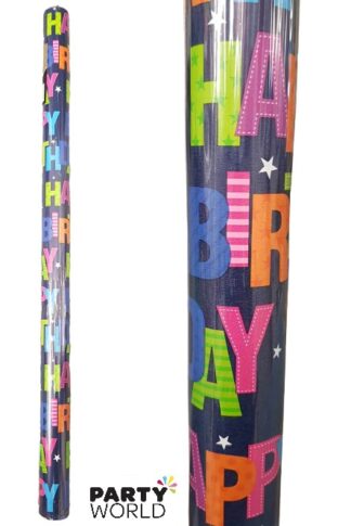 neon birthday wrapping paper