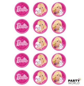 barbie edible image cupcake toppers