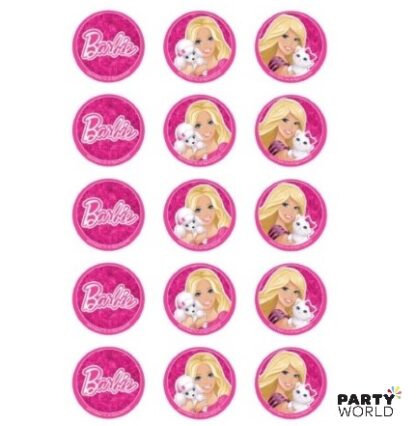 barbie edible image cupcake toppers