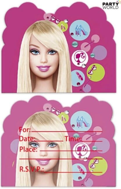 barbie party invitations