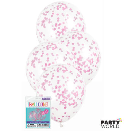 pink confetti latex balloons