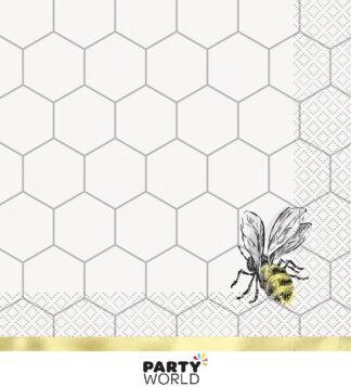 gold bumble bee luncheon napkins