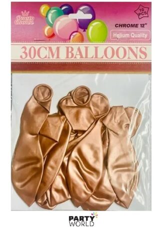 rose gold chrome latex balloons