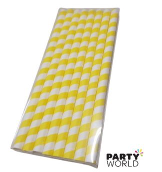 yellow and white striped straws