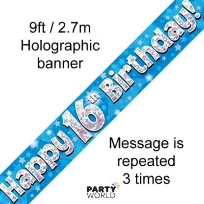 16th birthday blue banner