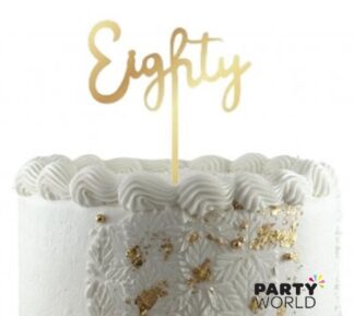 80th birthday gold cake topper eighty