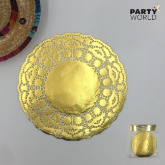 gold doily 16cm pack of 20 doilies