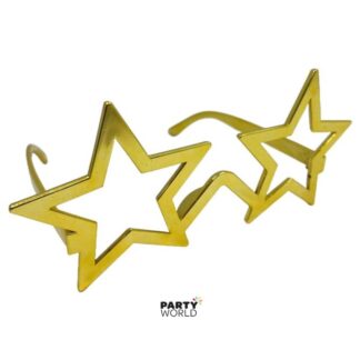 gold star shaped fun party glasses