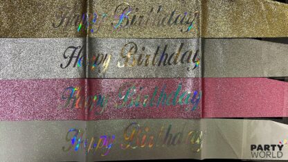happy birthday glittery sash