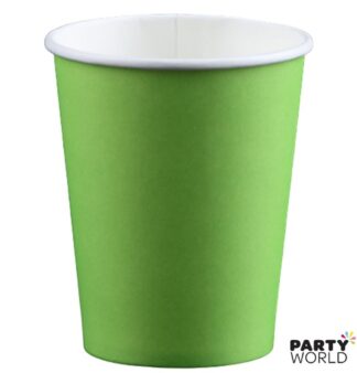lime green paper cups