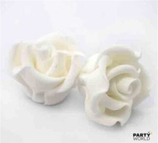 mini white edible flowers roses